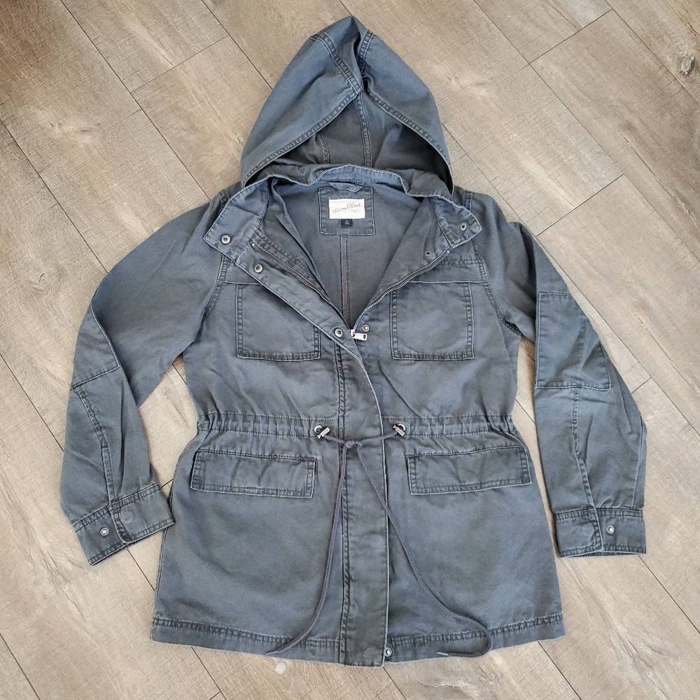 Universal Threads Women's Utility Hooded Cotton Jacket Gray Size Medium